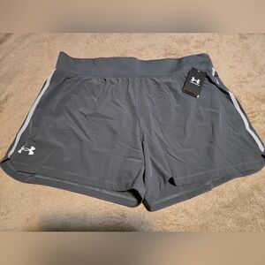BNWT Mens Under Armour Speed Pocket 5” Shorts Gray Vented Lined Size 2XL